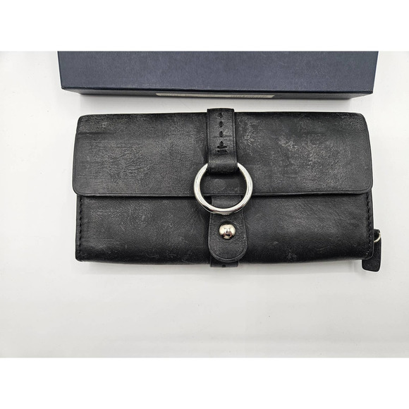Polo Ralph Lauren Women's Black Leather Bi Fold Wallet Clutch Snap Closure - Picture 2 of 9